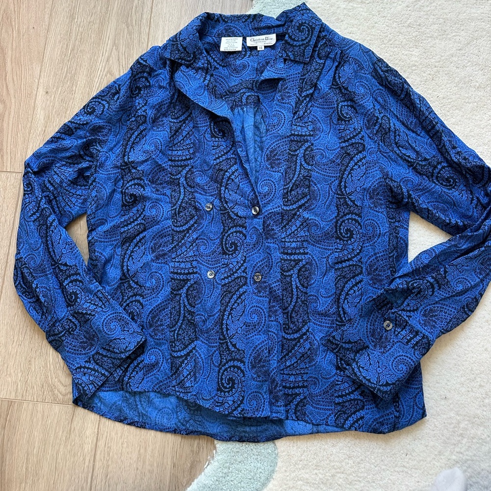 Vintage Christian Dior paisley top - Picture 4 of 8